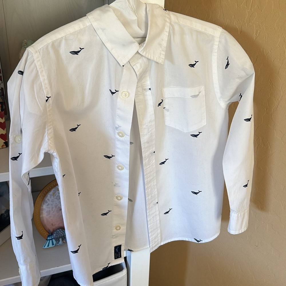 Janie and Jack boys white button shirt
